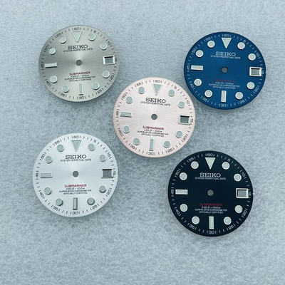 #ad 28.5mm Green Luminous Watch Dial Date Fit NH35 NH36 Movement $12.69