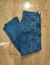 Dickies Mens Carpenter Jeans 38x34 Blue denim Work Wear Baggy