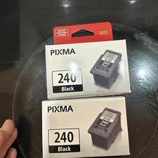 Lot of 2-Canon Pixma 240 Black Fine Ink Cartridge Genuine PG-240 - New Box Seale