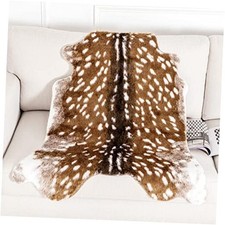 Faux Cowhide Rug Animal Print Area Rug Deer Hide Rug Sika Deer Print 3.6x3 Feet