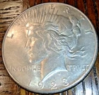 1923-S Peace Dollar; Lite Gold Toning, esp. on Rev. Uncirculated; FREE SHIPPING!