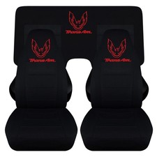 Full Set Car Seat Covers Fits 1993-2002 Pontiac Firebird Blk Wbird Design