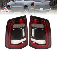 Pair For 2019-2024 Dodge RAM 2500 3500 Black Bezel LED Tail Lights w/Blind Spot