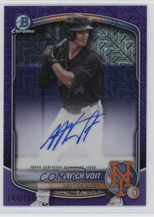 2025 Bowman Draft Purple Mojo Refractor 104/199 Mitch Voit #BMA-MV Auto 7iu