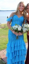 Sherri Hill Prom Dress Size 8 Excellent Condition. 300 Blue