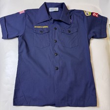 Boy Scouts Of America Youth MED Uniform Shirt Blue South Tx Council Patches652