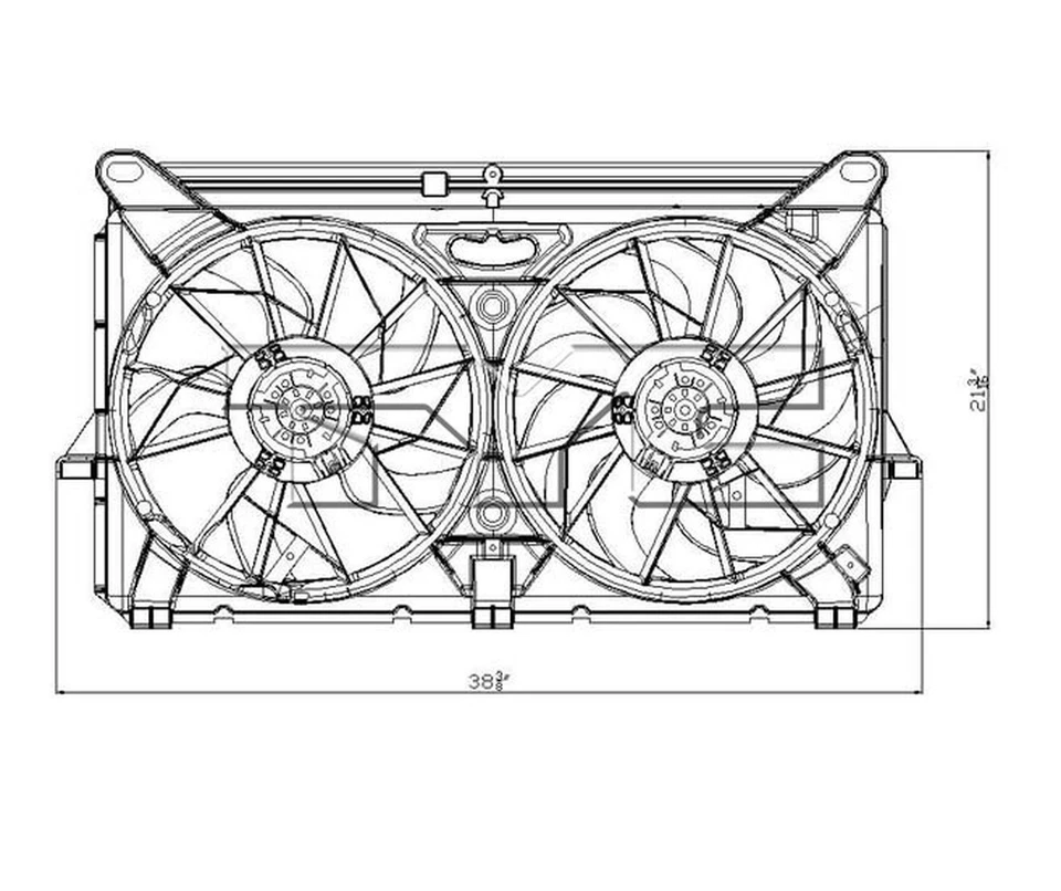 TYC 622230 Dual Radiator and Condenser Fan Assembly - Image 3 of 4