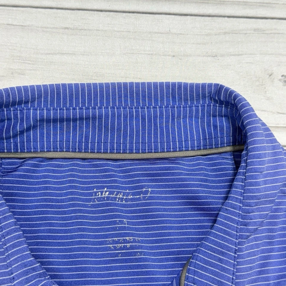 Camisa polo masculina listrada azul golfe basquete UF Johnnie O Florida Gators M - Imagem 3 de 4