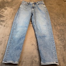 American Eagle Mom Jean Medium Wash High Rise Stretch Denim Womens size 4 27x25