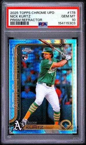 2025 Topps Chrome Update Series - Nick Kurtz #USC178 Prism Refractor (RC) PSA 10
