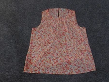 LOFT Outlet Blouse Womens Large Multicolor Floral Sleeveless Top 100% Polyester