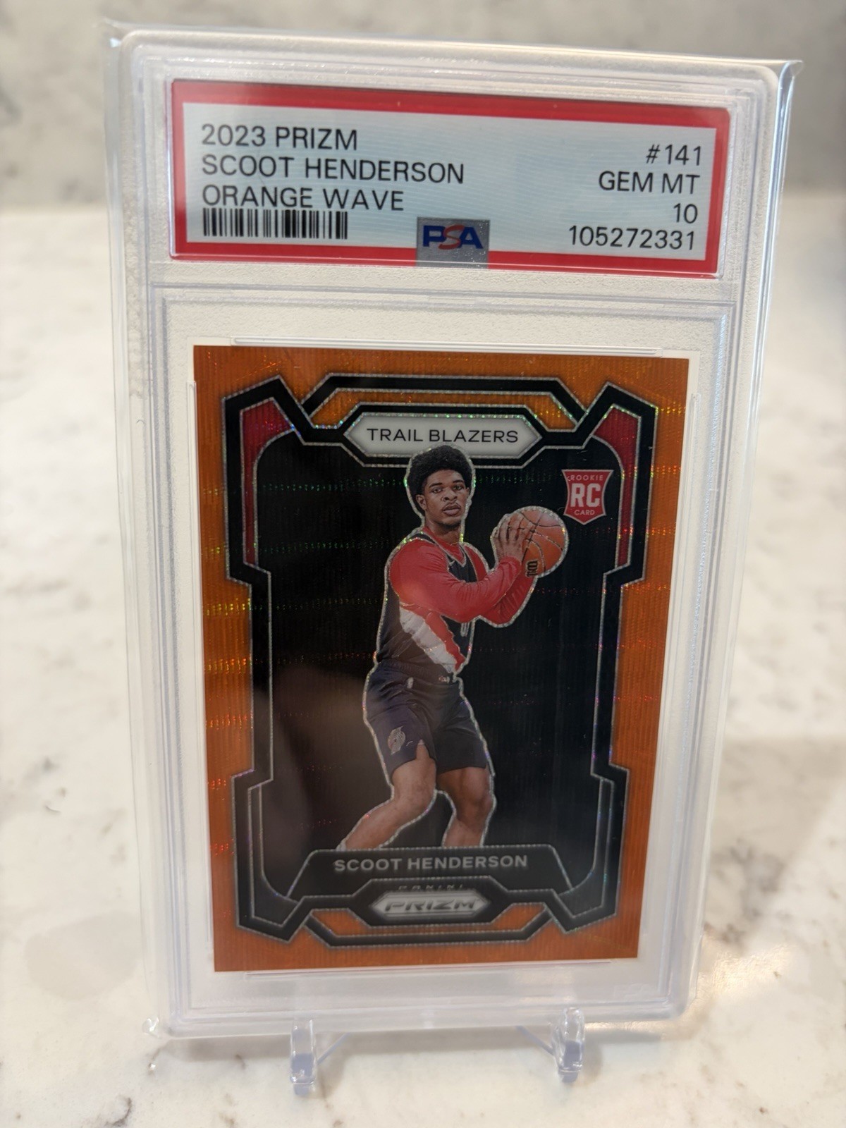 2023-24 Panini Prizm - Scoot Henderson #141 Orange Wave Prizm /60 (RC)