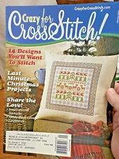 Crazy For Cross Stitch Magazine January 2004 charts Christmas Valentine's