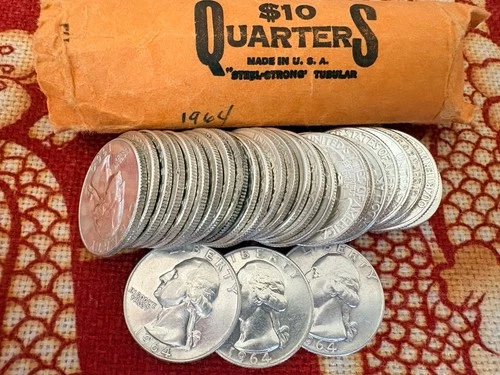 1964-D Washington Quarter (1) ~Fresh From Bank  Roll ~ 90% Silver~BU