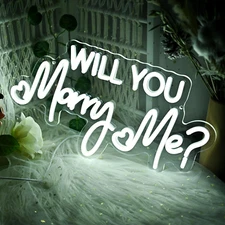 Will You Marry Me Neon Sign, Cool White Marry Me Light up Letters Sign for Propo