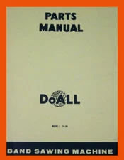 DoALL V36  Bandsaw Saw and Filer Parts Manual 1968 V 36