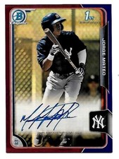 Jorge Mateo 2015 Bowman Chrome 1st Year Purple Ref Auto #177/250 purple ref auto