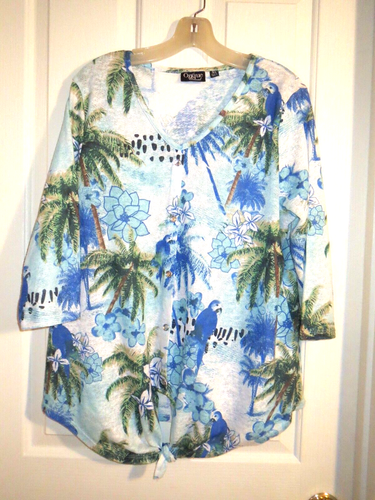 Onque Casual Carribean Top XL #3203 - Picture 2 of 6