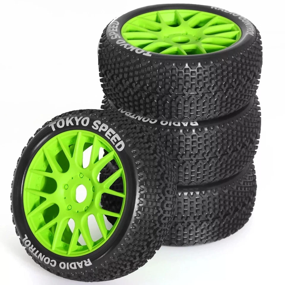 4PCS 110mm Tires & Wheel 17mm Hex For 1/8 RC ARRMA Typhon Talion Traxxas HPS HPI - Image 4 of 4