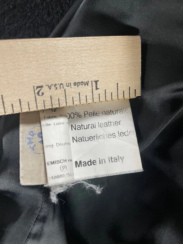 Abrigo Mujer Cinzia Rocca 8 Negro Bebé Llama Cuero Capucha Lona Abrigo Italia Foto 4 de 4