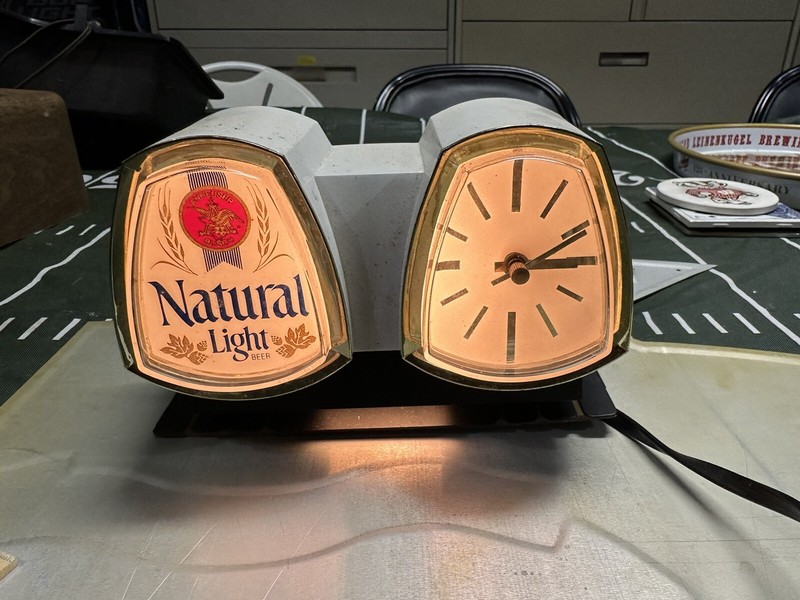 Anheuser Busch NATURAL LIGHT Beer Clock Cash Register Lighted Sign NICE!