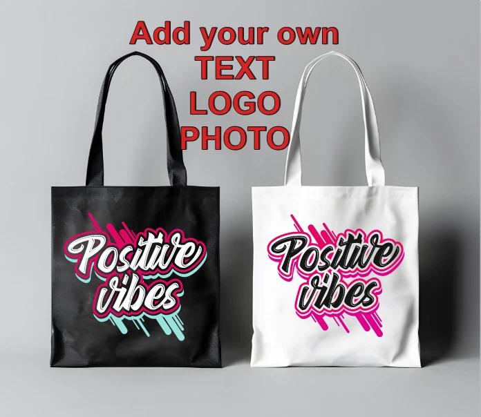 Custom Wholesale Tote Bag Personalised Print Canvas Logo Text Photo Image Brand