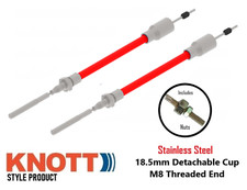 Knott Style Stainless Trailer Brake Axle Cable 1730mm - 1940mm Ifor Williams x 2