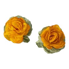 Boutique French Spring Yellow Flower Vacation Large Post Earrings ✈️