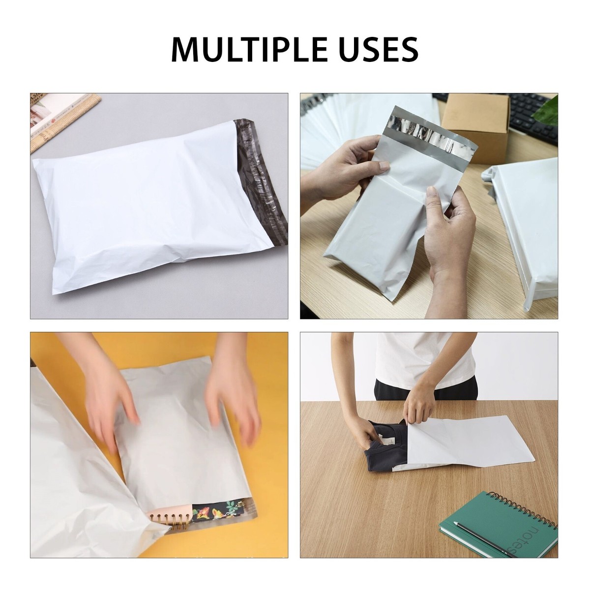 10x13x2 Inch Expansion Poly Mailers - Plastic Shipping Envelopes, 100 To 5000 Count Options