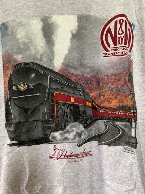 Norfolk and Western 611 train Railroad Gray Short Sleeve T-Shirt ...