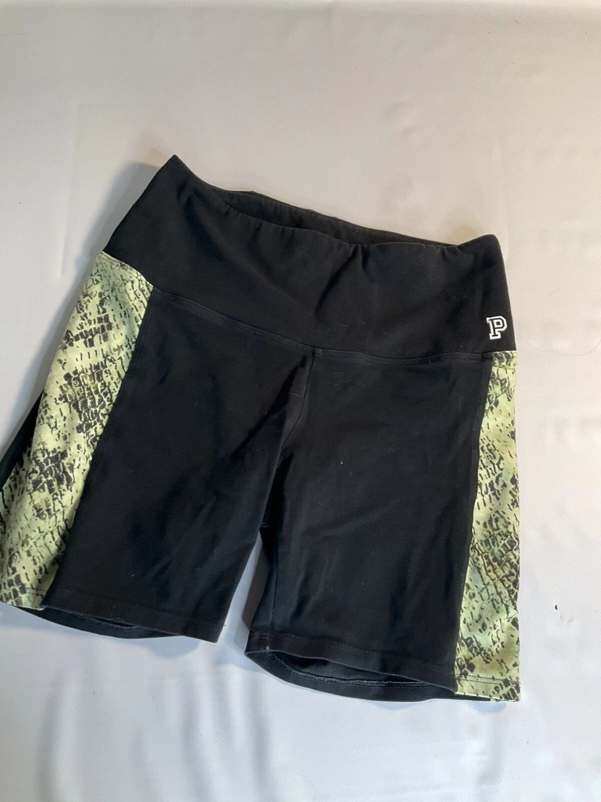 victoria-secret-vs neon snake print yoga shorts