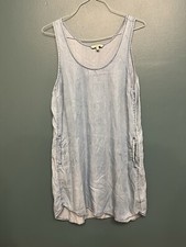Calvin Klein Light Blue Chambray Sleeveless Shift Dress Size Large