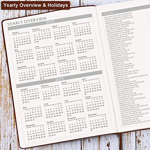 2022 Planner - Weekly/Monthly Planner, 8.5" x 11", Soft Leather cover with 