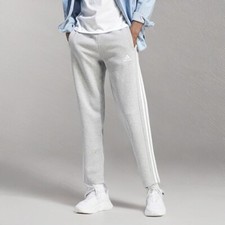 Adidas Men's Size Essentials Fleece Open Hem 3-Stripes Pants Gray Size Small NWT