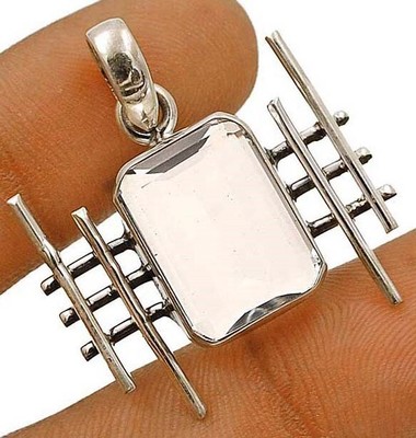 Natural 14CT White Topaz 925 Solid Sterling Silver Pendant  