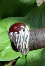 Natural Brown Yemeni Agate Handmade Sterling Silver 925 Ring Carnelian Agate