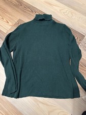 Vintage 80s 90s Crystal-Kobe Green Turtleneck Long Sleeve Sweater Size Large