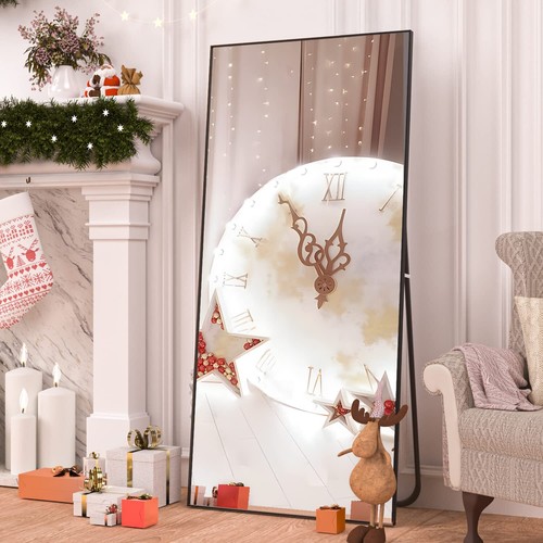 CASSILANDO Full Length Mirror 165x60cm Floor Mirror Large Gold Mirror Blcak - Picture 25 of 34