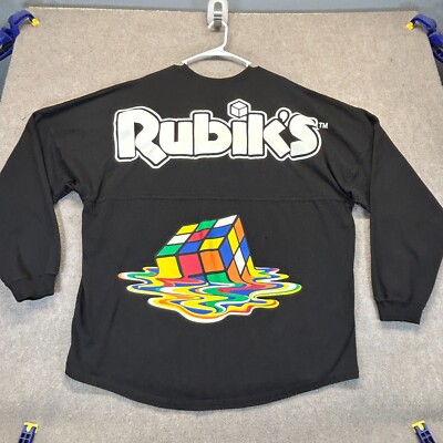 Rubik's Spirit Jersey Shirt Adult 2XL Black Melting Cube 100% Cotton Oversize