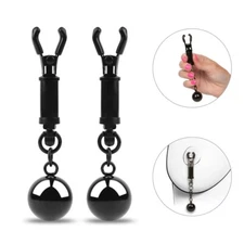 Nipple Grips Weighted Nipple Clamps with Ball Weights SM Bondage Sex Toys