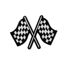 Checkered Racing Flags Embroidered Iron On Patch DIY Applique
