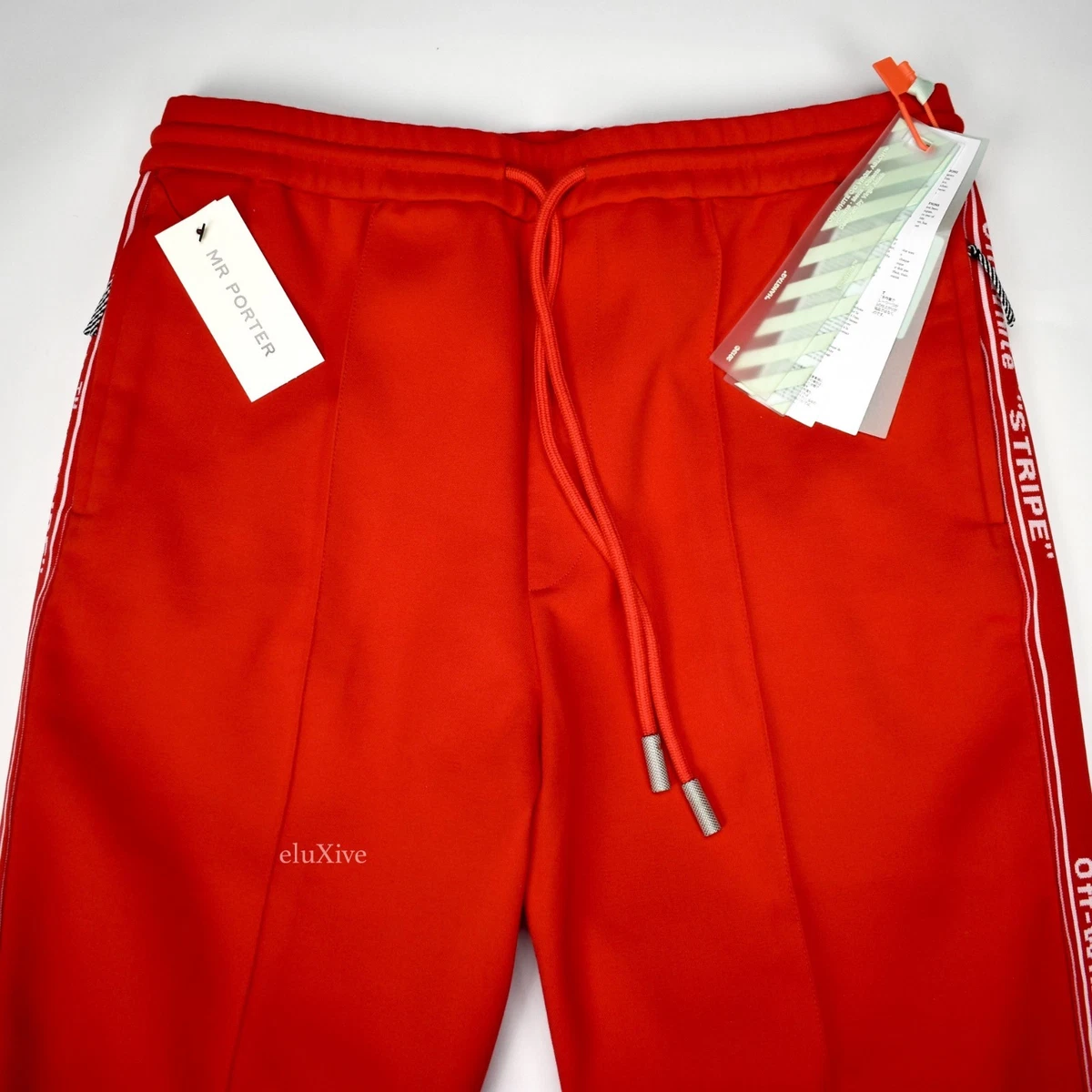 NWT 655 Off White Virgil Abloh Men s Red Stripe Logo Track Pants