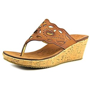 skechers brown wedge sandals