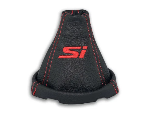 FOR HONDA CIVIC Si SEDAN COUPE 06-11 SHIFT BOOT GAITER LEATHER EMBROIDERY RED