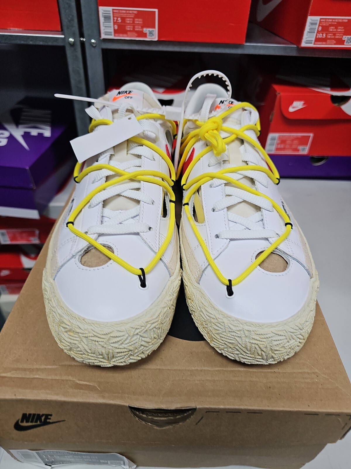 OFF WHITE X NIKE Nike Blazer Low x Off White BIANCO ROSSO UNIVERSITARIO ""2022 NUOVO IN MANO