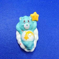 Care Bears Vintage PVC Miniatures Wish Bear Blue Kaying Down Approx 2" 1983