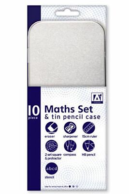 Mathematik Set Geometrie Lineal Kompass Winkelmesser Schule stationärer Bleistiftspitzer UK