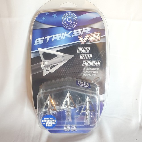 G5 Striker V2 Broadheads 3 blade, 100 grain, 1.25" Cut Broadheads