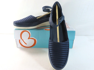 BARETRAPS Womens Navy Blue 1/2'' Platform Lightweight Harmony Toe Wedge Flats 9M