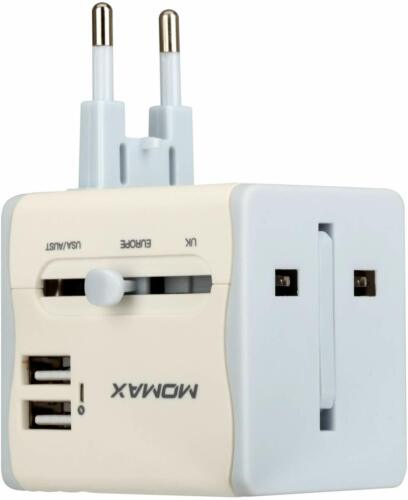 Conector de viaje MOMAX adaptador de enchufe adaptador de red eléctrica adaptador de viaje, USB, NUEVO - Imagen 1 de 9